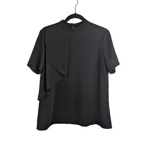 August Eight Womens Top Size M High Neck Short Sleeve Basic Capsule Career